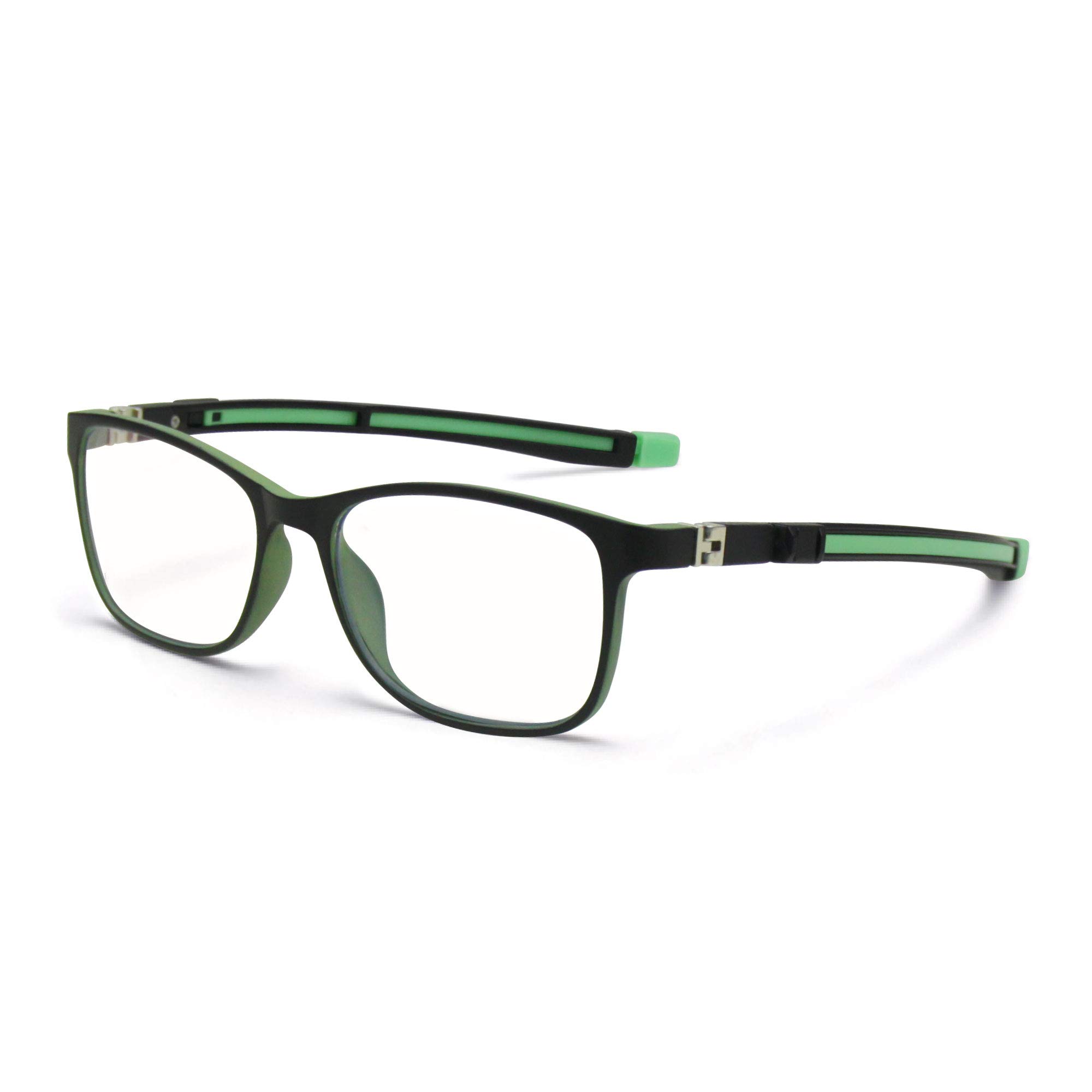 TYKEVO Kids Blue Light Blocking Glasses, Stretchable Silicone Eyeglasses Temples, Anti Eyestrain Computer Gaming Phone Glasses for Boys Girls Age 3-15 (Green)