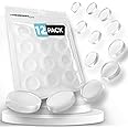 Strongest Home Wall & Door Handle Stopper Set, 12 Pieces of Clear Rubber Door Knob, Round Wall Shield Cushion, Quiet Wall Protector for Door Handle, Guard Door Bumper Silencer - Self Adhesive