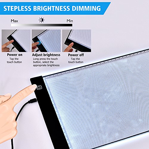Light Box for Diamond Painting - A4 Ultra-Thin Portable LED Light Box Tracer, Stepless Dimming USB Power Light Pad for Diamond Painting, Drawing, Sketching, Animation, Calligraphy - Thumbnail 2