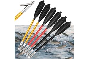ZSHJGJR 6.8" Mini Crossbow Fishing Bolts Arrows Aluminum with Harpoon Steel Point for Pistol Crossbow Fish Hunting 6/12pcs