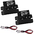 Tnisesm 2PCS Power Relay DC12V Coil, 30A SPDT(1NO 1NC) 120 VAC with Flange Mounting and 10 Quick Connect Terminals Wires Mini Relay NT90-DC12V-10X