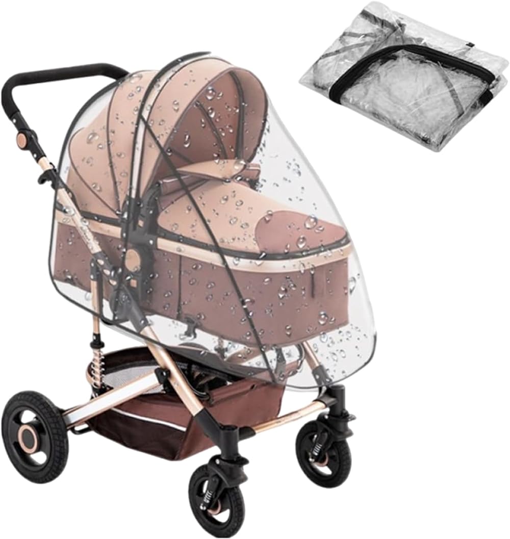 AXERHK Universal Rain Cover for Pushchair Transparent Pram Stroller Weather