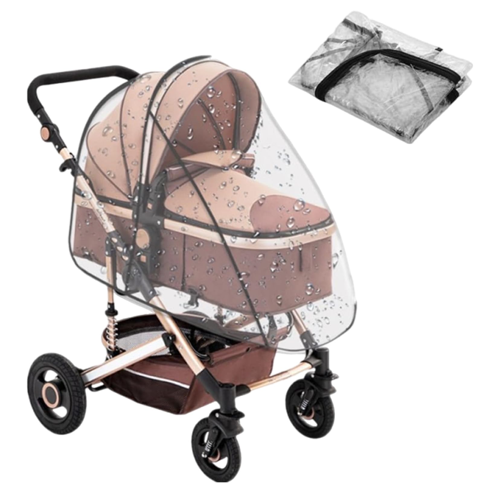 Universal Rain Cover for Pushchair, Transparent Pram Rain Cover for Outdoor Travel, Stroller Weather Shield for Waterproof, Dust, Sun, Fit Most Strollers