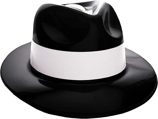 black and white gangster hat