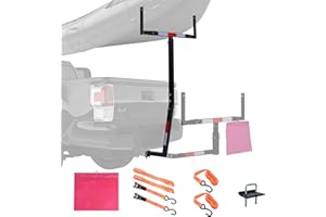 Goplus Pick up Truck Bed Hitch Extender Adjustable Extension Rack w/Flag for Ladder, Rack, Canoe, Kayak, Long Pipes and Lumbe
