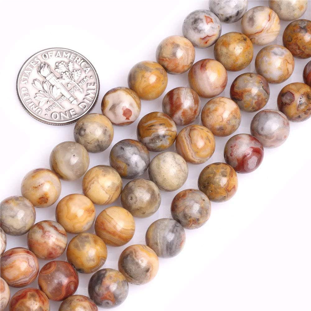 Genuine Crazy Lace Agate Beads for Jewelry Making Gemstone Semi Precious Stone Round 10mm Strand 15"(36-38pcs) — image 1