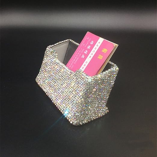 YUMI Luxury Crystal Bling Bling Decorative Business Card Holder (Large Crystal