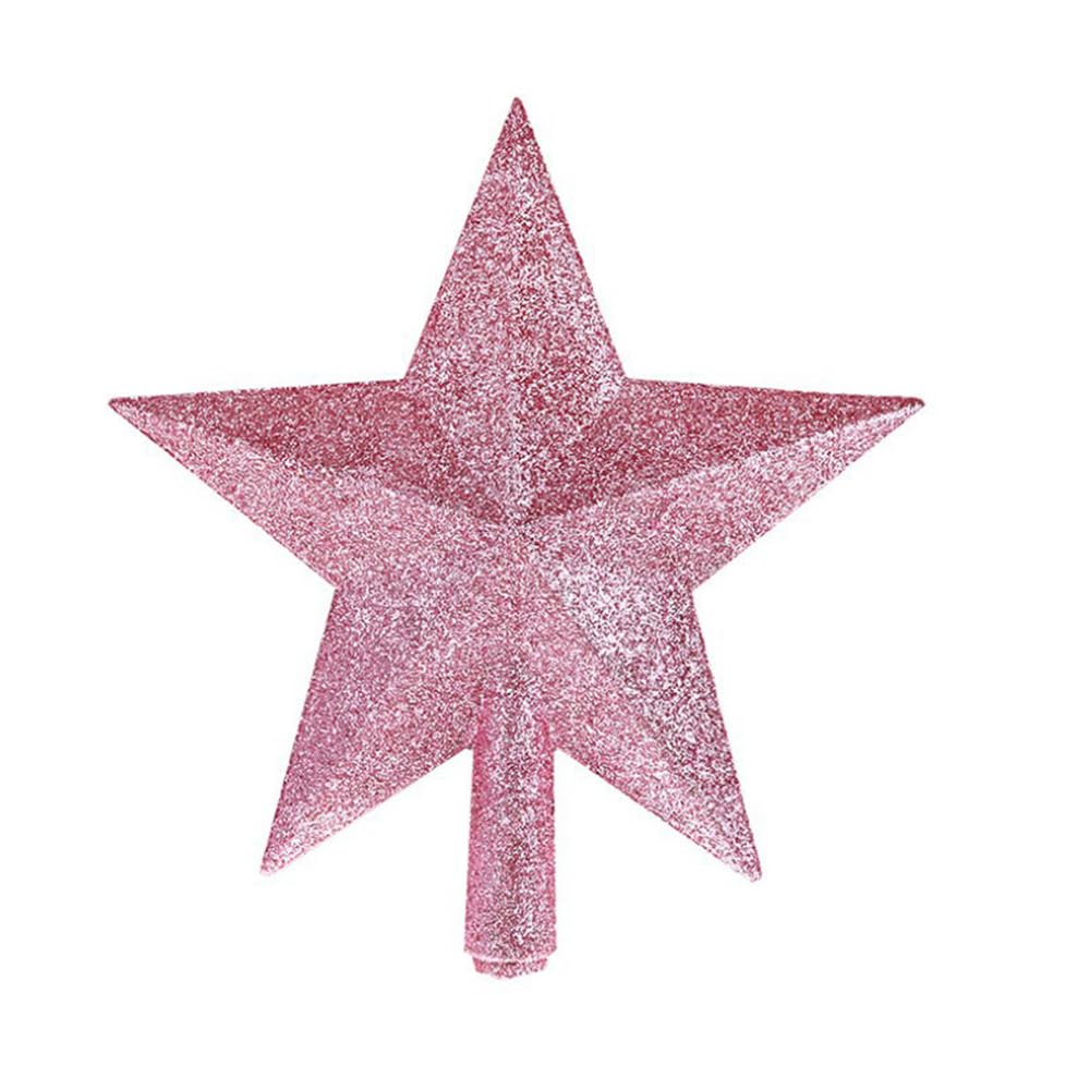 SECALIFE 15CM Tree Top Star Christmas Decorations Glitter Tree Top Star Christmas Tree Topper small Christmas Tree Decoration Treetop for Holiday Ornament, Pink