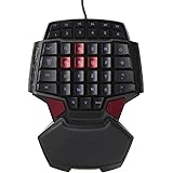 Delux T9 Mini Game Pad Gameboard Gaming Tastaturen Spielbrett FPS Gamer Spieltastatur Backlight Spiele mit einer Hand F&uuml;r BF3 Battlefield3 / COD Call of Duty / HALO / CS CSOL / AVA / WOW und Crysisetc / Rautenf&ouml;rmigen ergonomisches Design