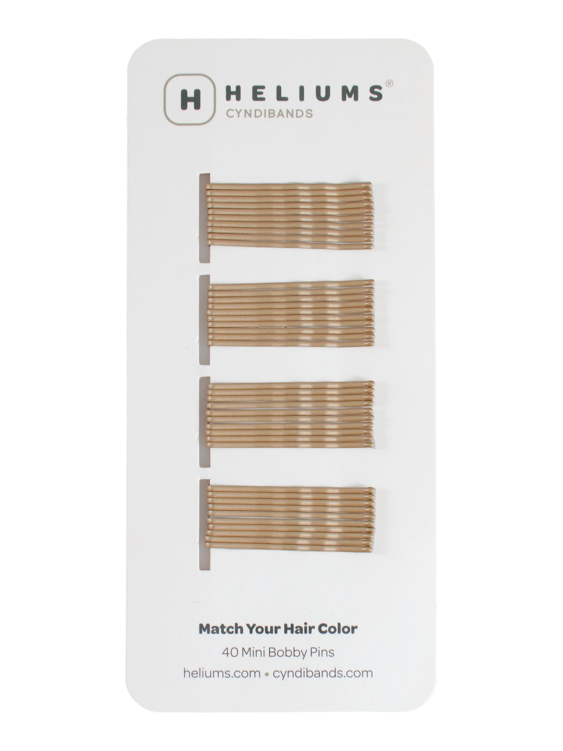 Heliums Small Hair Pins - Dark Blonde - 40 Count, 3.75cm Hair Grips - Mini Kirby Bobby Pins For Women & Kids