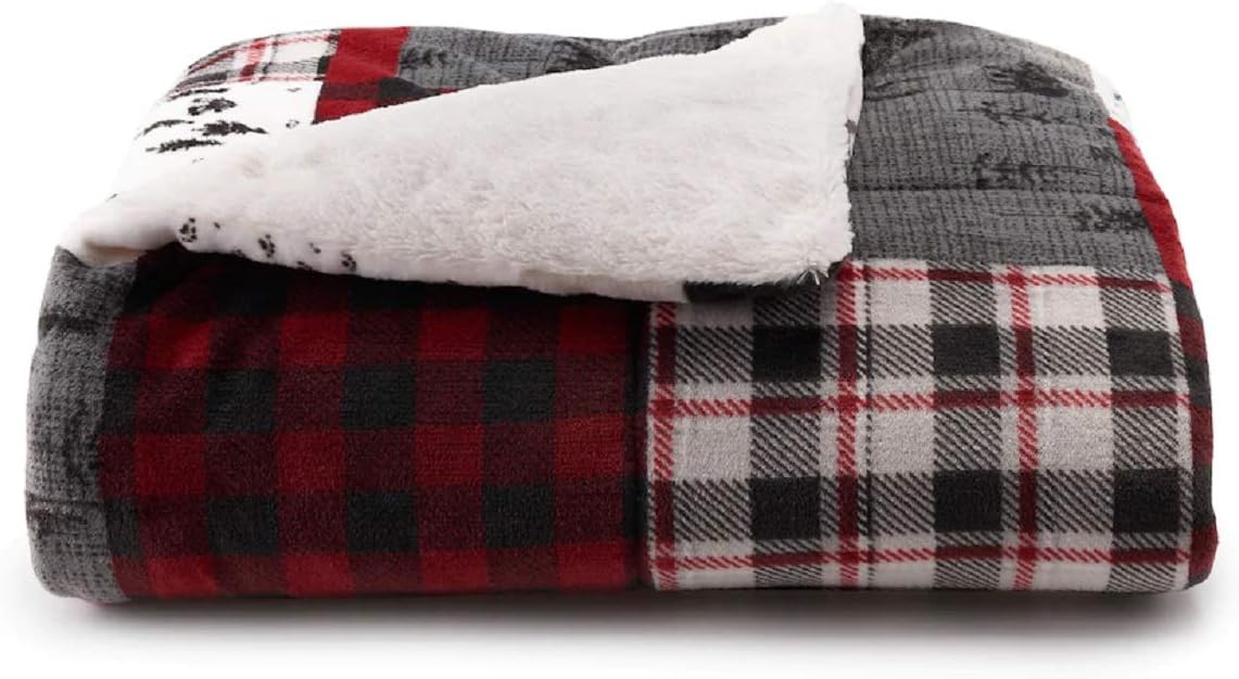 Komar Cuddl Duds Cozy Soft Throw (Lodge Patch)