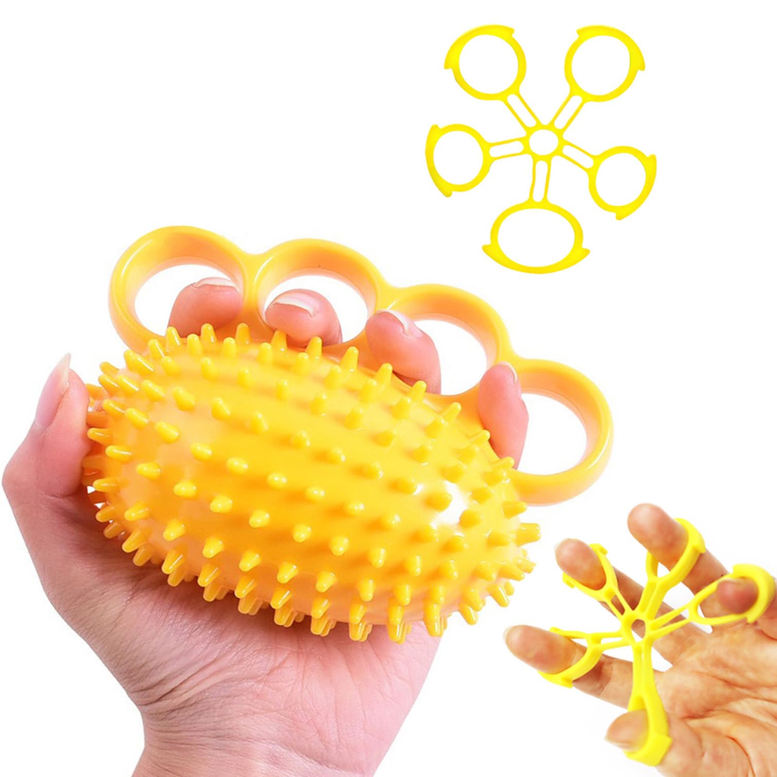 Hand Exerciser Ball Finger Squeeze Therapy Grip Strengthener Trainer Stress Relief Ball for Improve Flexibility Relieve Finger and Wrist, for Rehab, Arthritis, Carpal Tunnel