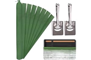 MAUKUDIR 8 Pcs Sand Bags for Flooding with Shovel, Thickened Long Canvas Sand Bags 6' x 6'' Water Barrier with Elastic Band, Reusable Sandbags for Flooding Garage Door Flood Control Hurricane in Rainy Season