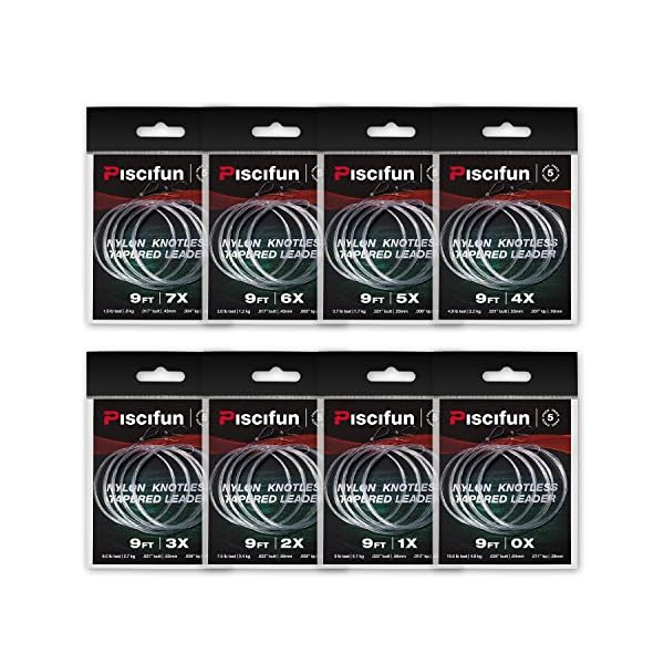 Piscifun-Fly-Fishing-Tapered-Leader-with-Loop-9-5-Pack