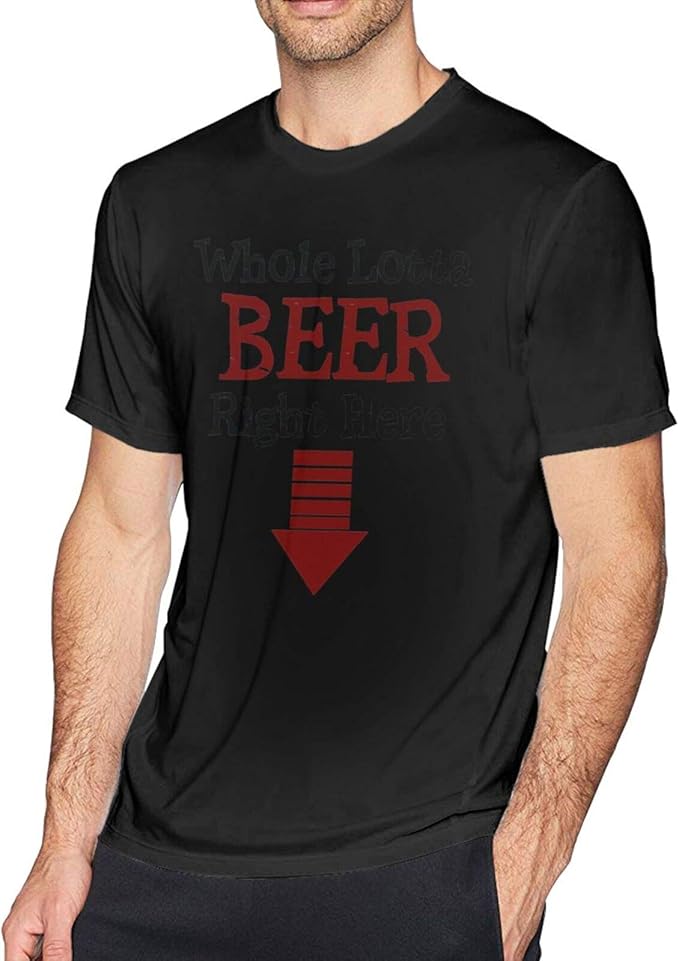 Beer Belly Mans Cotton TShirt Soft Casual TShirts Crewneck Black