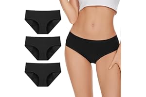 ALLBASE Women's High Absorbency Period Underwear - Leak-Proof & Reusable Menstrual Pants for Heavy Flow Days - 3 Pack,Black,Medium