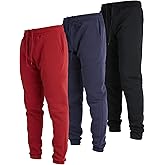 Ultra Performance 3 Pack Fleece Active Tech Joggers for Men, Mens Sweatpants with Zipper Pockets