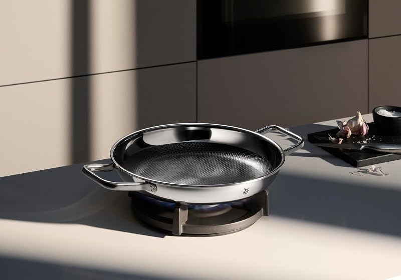 Profi Resist - Frigideira de 24 cm com 2 materiais multicamadas revestidos antiaderentes, estrutura alveolar, pega em aço inoxidável, adequada para todos os tipos de cozinhas, adequada para forno