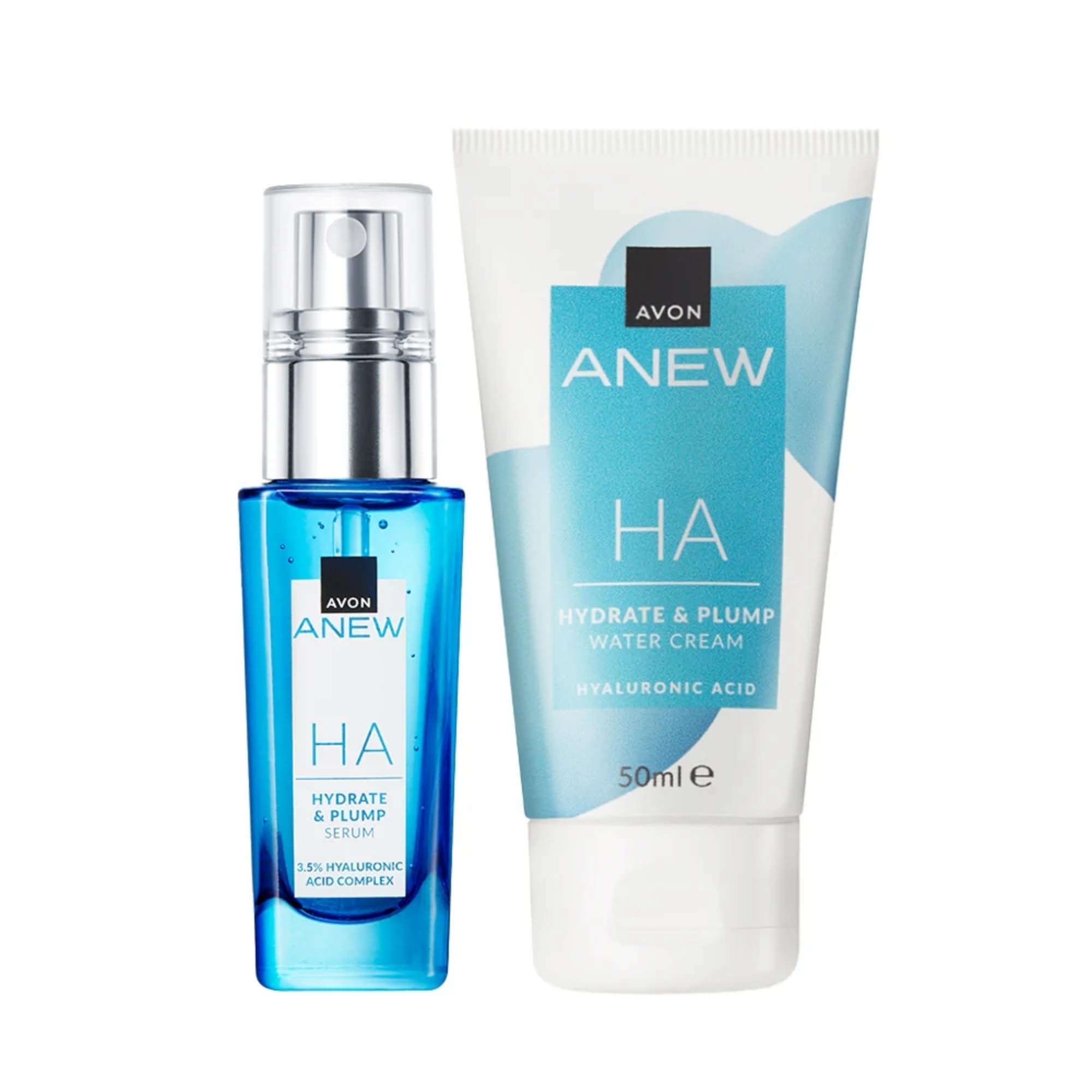 Avon Anew Hydrating Hyaluronic Duo, Water Cream 50ml + HA Serum 30ml, Keeps Skin Looking Healthy, Ultimate Skincare Duo, Powered by Hyaluronic Acid, Cruelty Free — image 1