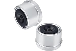 PETIT MANON 2 PCS Trailer Bearing Dust Cap Trailer Axle Grease Cap,1.98''Trailer Axle Dust Cap Cup Grease Cover Wheel Center Caps with 2 Rubber Plugs, Bearing Dust Cap for 2000 to 3500 Lb Trailer Axle Wheel Hub