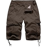 FOURSTEEDS Women's Casual Fitted Multi-Pockets Camouflage Twill Bermuda Cargo Shorts