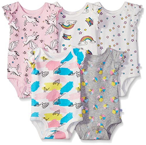Rosie Pope Baby Girls' Pack Bodysuit, Rainbow, 0-3 Months