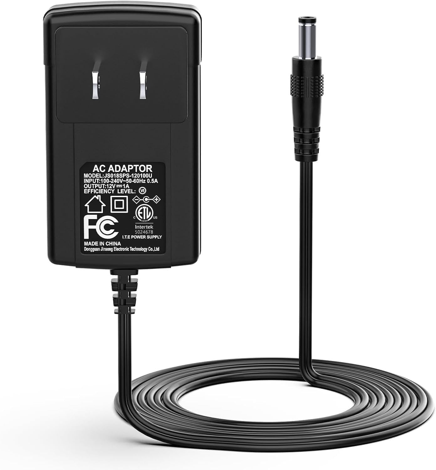 Photo 1 of 12V 1A [12 Volts 1 Amps 12 Watts] Adapter Power Supply 100V~240V AC to DC Plug 5.5 x 2.1mm for 12volt 100mA 200mA 300mA 400mA 500mA 600mA 800mA 900mA 1000mA Equipment, Extra Long 6ft Cord
