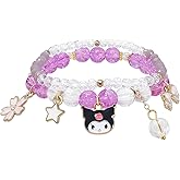 Solvexa Crystal Beaded Bracelet Set, Fashion Elastic Bead Bracelets Jewelry Gifts for Women
