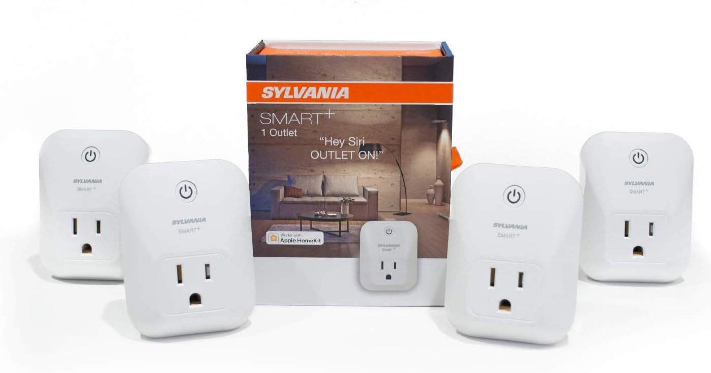 SYLVANIA SMART Bluetooth Wall Plug, Works with Apple Homekit and Siri Voice Control, No Hub Required - 4 Pack (70741)