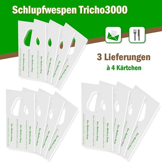 Schlupfwespen gegen Lebensmittelmotten, 3000 x 4 Stück