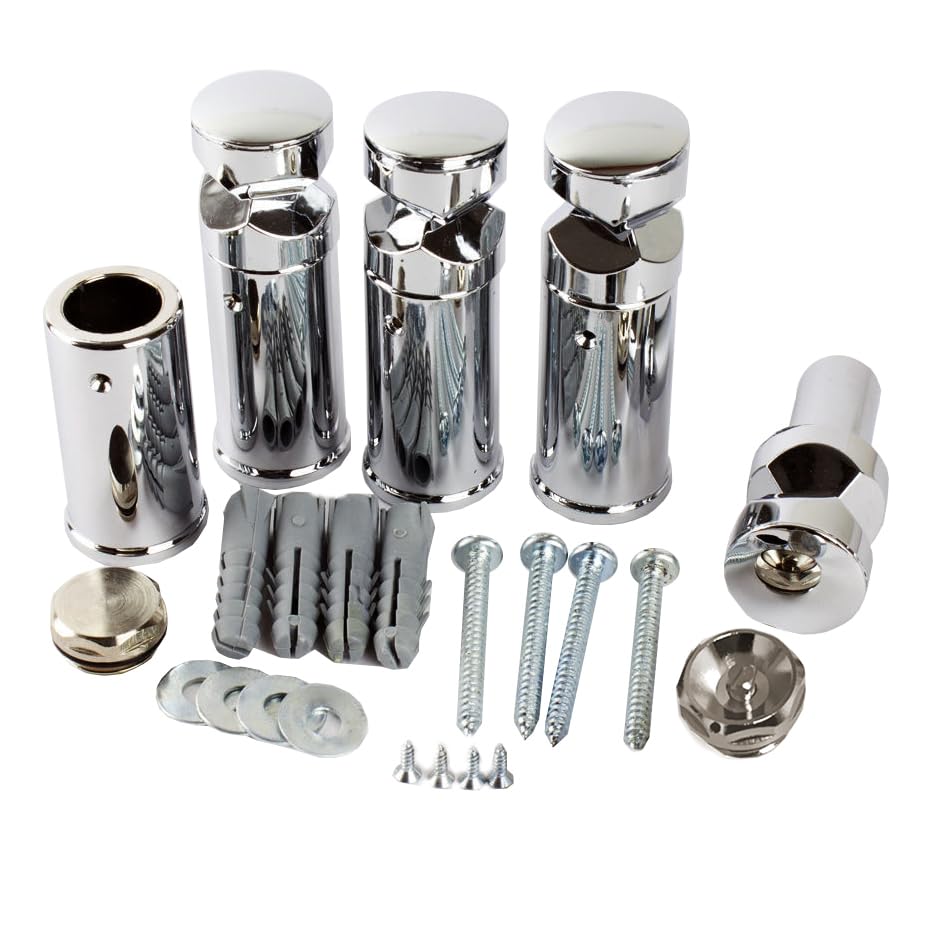 Myhomeware Set of Universal Bracket for Heated Towel RAIL Radiator Flat Or Curved With Plugs