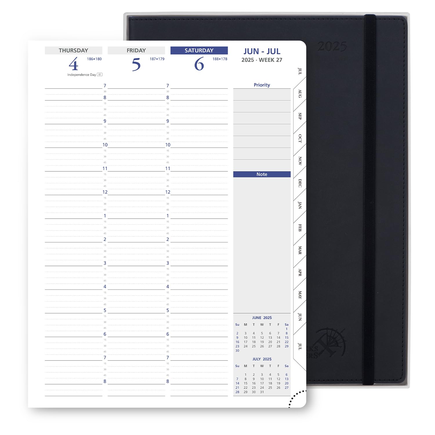 POPRUN 2025 Weekly Planner 8.5" x 11", Quarter-Hourly Appointment Book