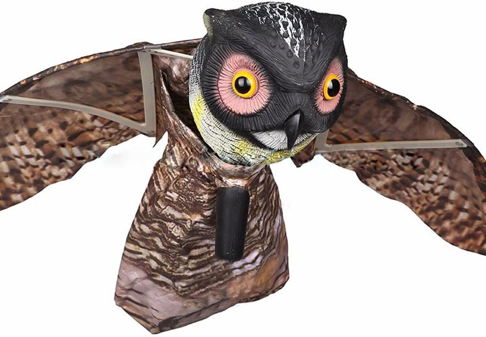 Natural Enemy Scarecrow Bird Repellent Horned Owl Decoy Pest Deterrent
