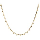 Havopso Gold Chain Necklace for Women 18K Gold Plated Dainty Star Cross Heart Cuabn Choker Chains Stainless Steel Trendy Jewelry Christmas Gifts