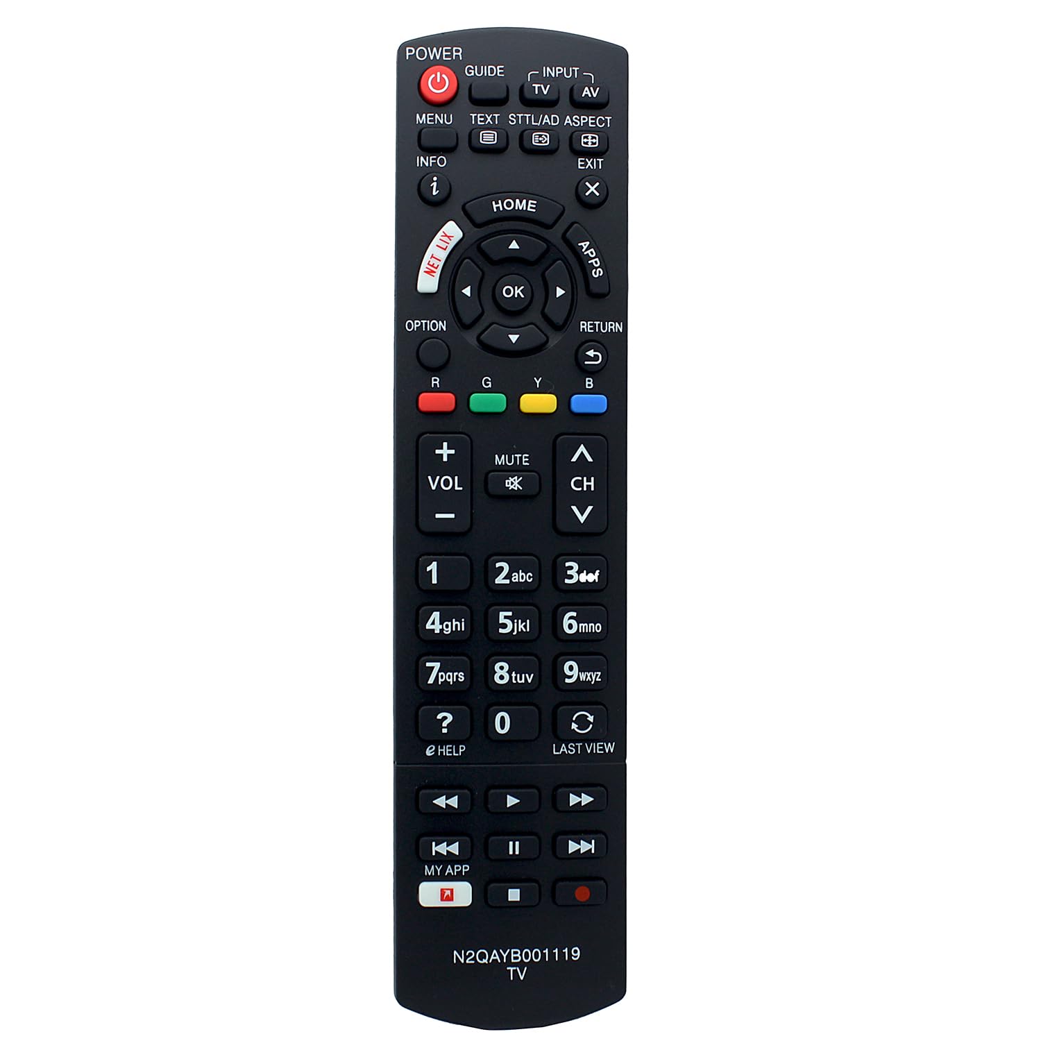 N2QAYB001119 Remote Control Replacement for Panasonic TV TH-43EX600A TH-43EX600Z TH-49EX600A TH-49EX600Z TH-49EX640Z TH-55EX600A TH-55EX600Z TH-55EX640Z TH-58EX780A TH-65EX600A TH-65EX600