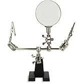 NEIKO 01902 Adjustable Helping Hand with Magnifying Glass, Third Hand Solder Aid, Soldering Wire Station Stand with Dual Alli