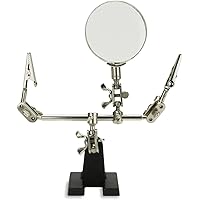 NEIKO 01902 Adjustable Helping Hand with Magnifying Glass, Third Hand Solder Aid, Soldering Wire Station Stand with Dual Alli