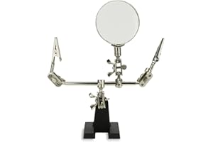 NEIKO 01902 Adjustable Helping Hand with Magnifying Glass, Third Hand Solder Aid, Soldering Wire Station Stand with Dual Alli
