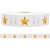 1000 Star Raffle Tickets, Single Roll Tickets for Events, Classroom Reward, Entry, Fundraiser &amp; Prizes