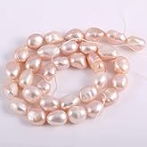 Natural Pearl Freshwater Cultured Pearl Beads for Jewelry Making Punch Loose Beads Handmake DIY for Jewelry Making DIY Women Necklace Bracelet 9-10 mm Color Purple 14 inches