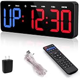 Tempospark Gym Timer Clock, 12" Large Display LED Exercise Workout Interval | Timer with Remote for Boxing Tabata/FGB/EMOM,Countdown/Up,Stopwatch Clock for Sports,Home Gym,Yoga,Garage,Office,Classroom