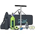 CHIKADIV Mini Scuba Tank, 1L Lung Tank for 12-18 Minute Underwater Breathing for Snorkeling & Scuba Diving Tank for Exploration Emergency