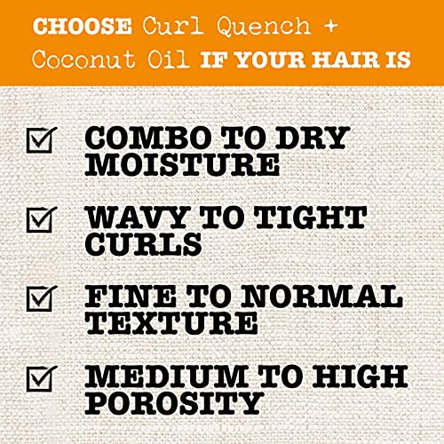 MAUI MOISTURE CURL QUENCH + COCONUT OIL SHAMPOO + CONDITIONER TO HYDRATE AND DETANGLE TIGHT CURLY HAIR, SOFTENING SHAMPOO, VEGAN, SILICONE & PARABEN-FREE, 13 FL OZ