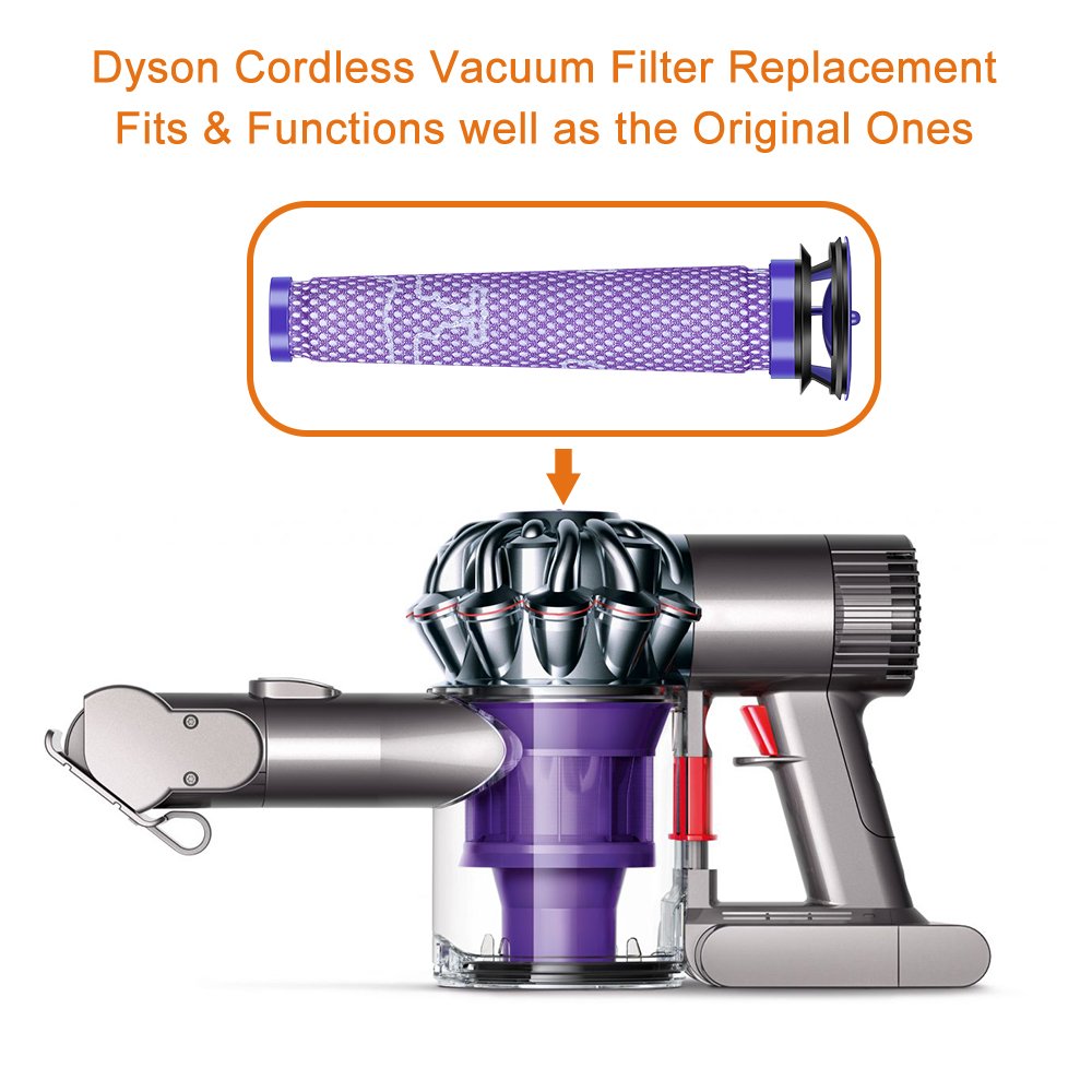 CAM-ULATA for Dyson Cordless Vacuum Filter Replacement V6 V7 V8 DC58 DC59 Accessories Parts # 965661-01 for Dyson Cordless Animal/Motorhead/Absolute Filter Kit 2 Pack