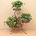 Dazone® 3-Tiered Scroll Decorative Metal Garden Patio Standing Plant Flower Pot Rack Display Shelf Holds 3-Flower Pot