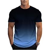 SOLY HUX Men's Gradient T Shirt Short Sleeve Round Neck Tee Summer Tops