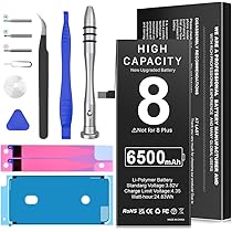 Battery for iPhone 8, Upgraded (2025 New Version), 6500mAh