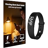RITHEM Vibrating Alarm Clock Watch for Heavy Sleepers, Silent Wake Up Bracelet &amp; Smart Wristband, Wearable Vibration Wrist Alarm, Non-Audible Sleep Wristband for Men &amp; Women