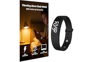RITHEM Fitsleeps Vibrating Alarm Clock Watch for Heavy Sleepers, Silent Wake Up Bracelet & Smart Wristband, Wrist Alarm