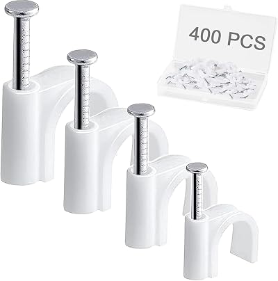 Dekukar 400pcs Cable Clips 4 Sizes Storage Box 4-10mm Wire Tidy Nicely